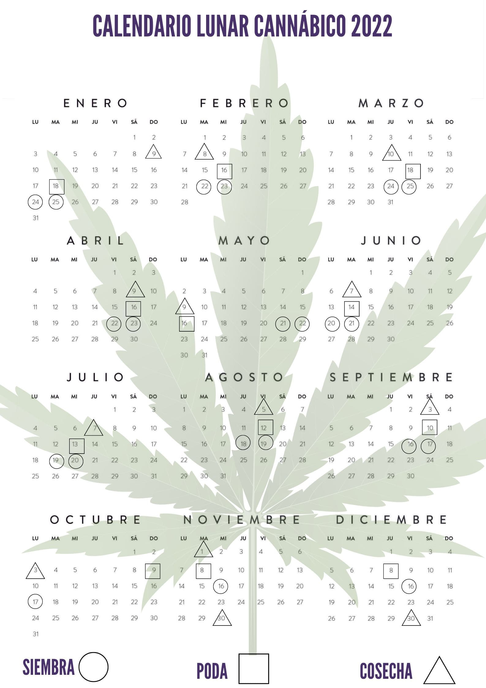 calendario lunar marihuanas
